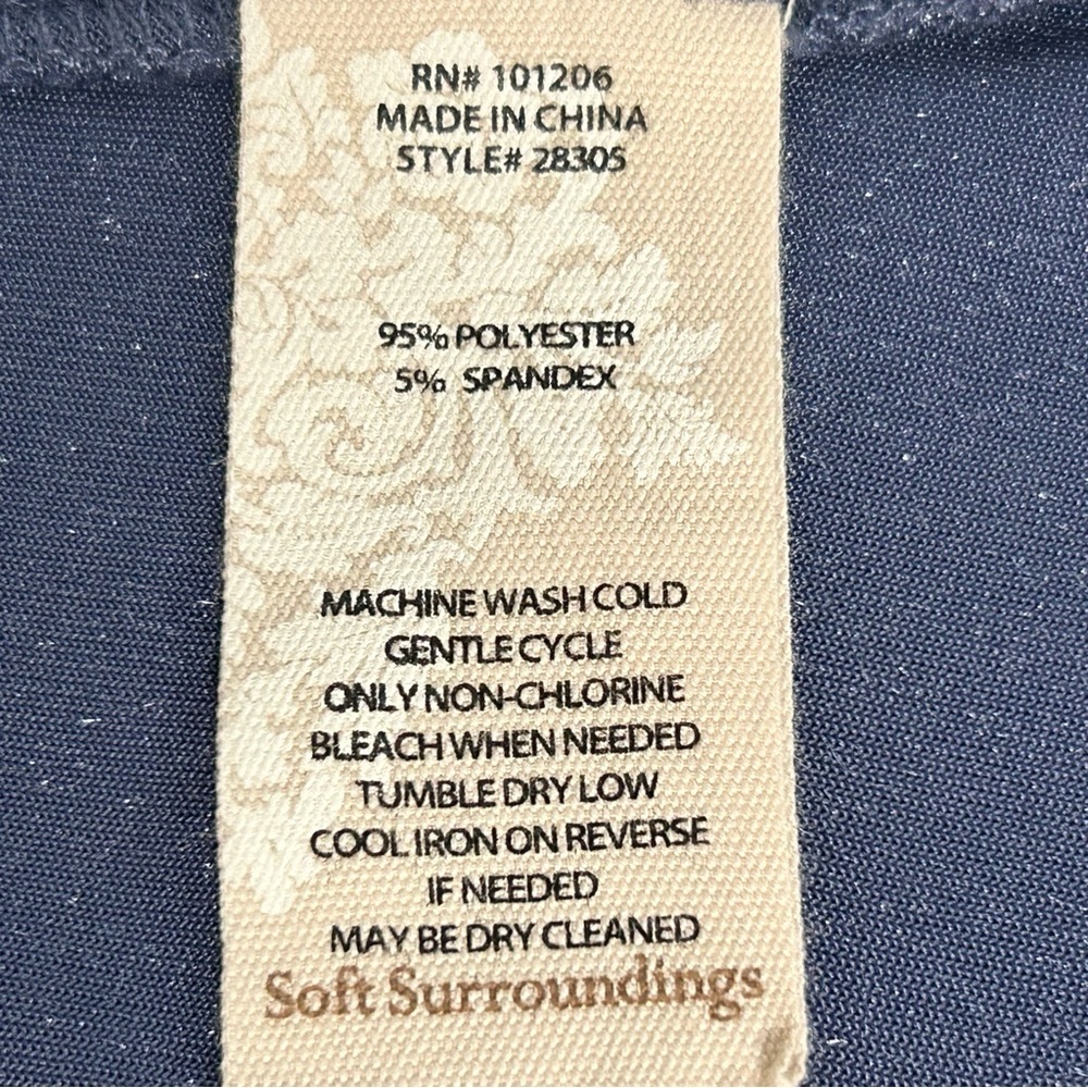 Soft Surroundings Velvet Mock Neck Tunic Deep Blue Women's Large - Picture 5 of 5